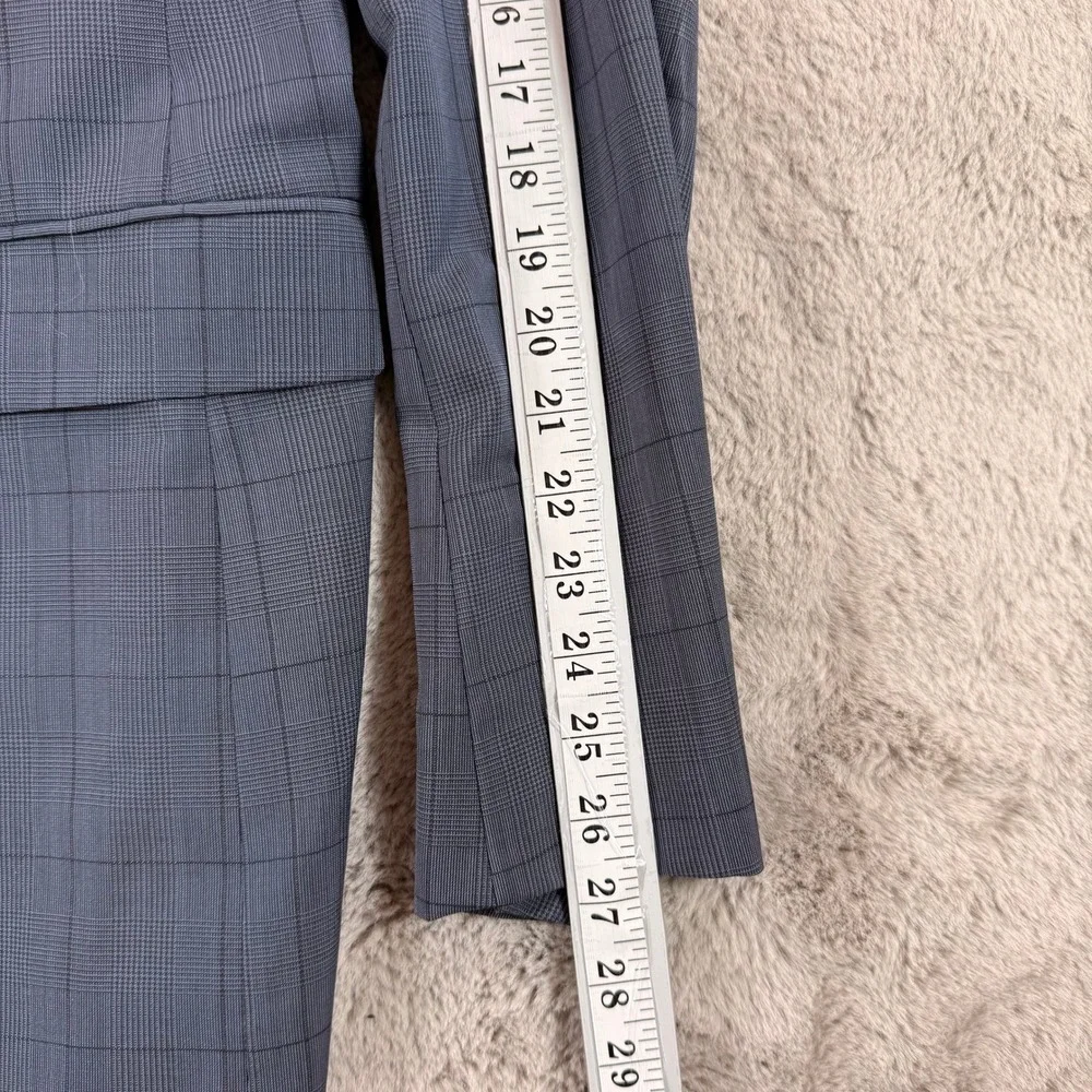 Hugo Boss Blue Plaid Paolini Movio‎ US Blazer Sport Coat Mens 42L Made in USA